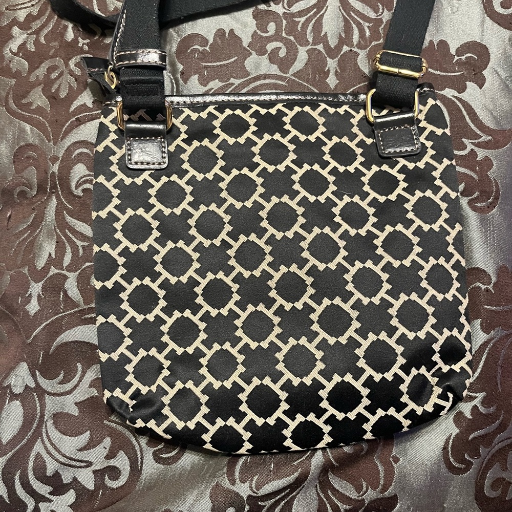 Tommy Hilfiger Black and Cream Crossbody Bag